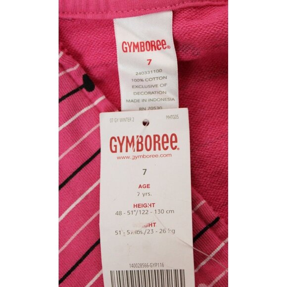 NEW 2007 Gymboree Tres Chic Striped Heart Hoodie sz 7 Zip up Bows Pink Jacket - Picture 8 of 8